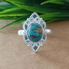 925 Sterling Silver Oval Turquoise Ring, New Design Natural Oyster Copper Turquoise Oval Stone Ring, Turquoise Oval Ring, Statement Ring