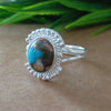 925 Sterling Silver Oval Turquoise Ring, New Design Natural Oyster Copper Turquoise Oval Stone Ring, Turquoise Oval Ring, Statement Ring