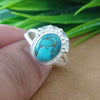 925 Sterling Silver Oval Turquoise Ring, New Design Natural Blue Copper Turquoise Oval Stone Ring, Turquoise Oval Ring, Statement Ring