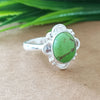 925 Sterling Silver Oval Turquoise Ring, New Design Natural Green Copper Turquoise Oval Stone Ring, Turquoise Oval Ring, Statement Ring