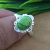 925 Sterling Silver Oval Turquoise Ring, New Design Natural Green Copper Turquoise Oval Stone Ring, Turquoise Oval Ring, Statement Ring