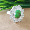 925 Sterling Silver Oval Turquoise Ring, New Design Natural Green Copper Turquoise Oval Stone Ring, Turquoise Oval Ring, Statement Ring
