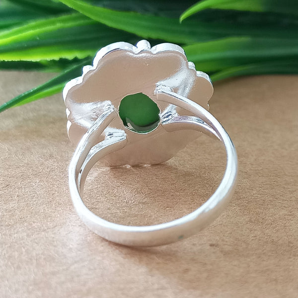 925 Sterling Silver Oval Turquoise Ring, New Design Natural Green Copper Turquoise Oval Stone Ring, Turquoise Oval Ring, Statement Ring