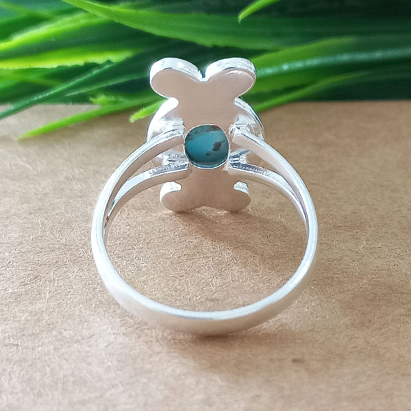 925 Sterling Silver Oval Turquoise Ring, New Design Natural Blue Copper Turquoise Oval Stone Ring, Turquoise Oval Ring, Statement Ring