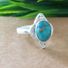 925 Sterling Silver Oval Turquoise Ring, New Design Natural Blue Copper Turquoise Oval Stone Ring, Turquoise Oval Ring, Statement Ring