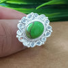 925 Sterling Silver Oval Turquoise Ring, New Design Natural Green Copper Turquoise Oval Stone Ring, Turquoise Oval Ring, Statement Ring