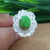 925 Sterling Silver Oval Turquoise Ring, New Design Natural Green Copper Turquoise Oval Stone Ring, Turquoise Oval Ring, Statement Ring