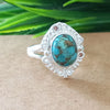925 Sterling Silver Statement Ring, NEW ARRIVAL Natural Blue Copper Turquoise Oval Silver Ring, Turquoise Oval Silver Ring, Gemstone Ring