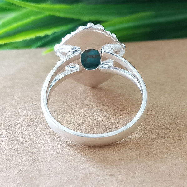 925 Sterling Silver Statement Ring, NEW ARRIVAL Natural Blue Copper Turquoise Oval Silver Ring, Turquoise Oval Silver Ring, Gemstone Ring