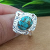 925 Sterling Silver Statement Ring, NEW ARRIVAL Natural Blue Copper Turquoise Oval Silver Ring, Turquoise Oval Silver Ring, Gemstone Ring