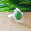 925 Sterling Silver Statement Ring, NEW ARRIVAL Natural Green Copper Turquoise Oval Silver Ring, Turquoise Oval Silver Ring, Gemstone Ring