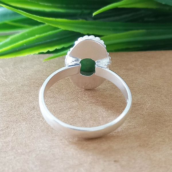 925 Sterling Silver Statement Ring, NEW ARRIVAL Natural Green Copper Turquoise Oval Silver Ring, Turquoise Oval Silver Ring, Gemstone Ring