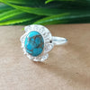 925 Sterling Silver Statement Ring, NEW ARRIVAL Natural Blue Copper Turquoise Oval Silver Ring, Turquoise Oval Silver Ring, Gemstone Ring