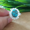 925 Sterling Silver Statement Ring, NEW ARRIVAL Natural Blue Copper Turquoise Oval Silver Ring, Turquoise Oval Silver Ring, Gemstone Ring