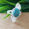 925 Sterling Silver Statement Ring, NEW ARRIVAL Natural Blue Copper Turquoise Oval Silver Ring, Turquoise Oval Silver Ring, Gemstone Ring