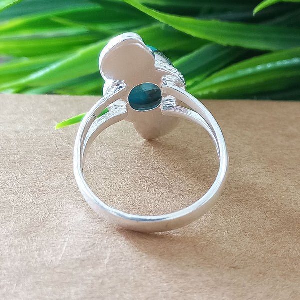 925 Sterling Silver Statement Ring, NEW ARRIVAL Natural Blue Copper Turquoise Oval Silver Ring, Turquoise Oval Silver Ring, Gemstone Ring
