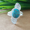 925 Sterling Silver Statement Ring, NEW ARRIVAL Natural Blue Copper Turquoise Oval Silver Ring, Turquoise Oval Silver Ring, Gemstone Ring