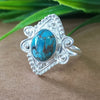 925 Sterling Silver Statement Ring, NEW ARRIVAL Natural Blue Copper Turquoise Oval Silver Ring, Turquoise Oval Silver Ring, Gemstone Ring