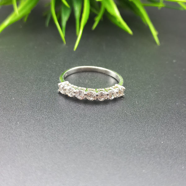Natural American Diamond Solitaire Silver Ring, 925 Sterling Silver Ring, Engagement Ring, Dainty Ring, Diamond Jewelry, Wedding Jewelry