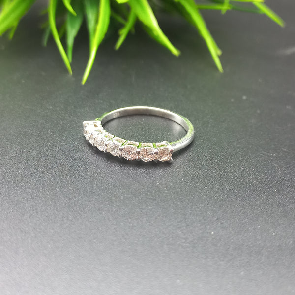 Natural American Diamond Solitaire Silver Ring, 925 Sterling Silver Ring, Engagement Ring, Dainty Ring, Diamond Jewelry, Wedding Jewelry