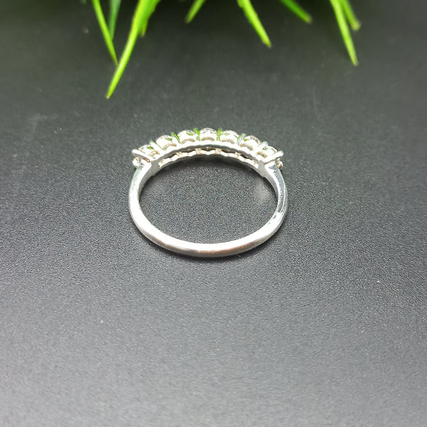 Natural American Diamond Solitaire Silver Ring, 925 Sterling Silver Ring, Engagement Ring, Dainty Ring, Diamond Jewelry, Wedding Jewelry