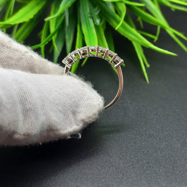 Natural American Diamond Solitaire Silver Ring, 925 Sterling Silver Ring, Engagement Ring, Dainty Ring, Diamond Jewelry, Wedding Jewelry