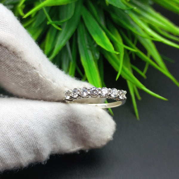 Natural American Diamond Solitaire Silver Ring, 925 Sterling Silver Ring, Engagement Ring, Dainty Ring, Diamond Jewelry, Wedding Jewelry