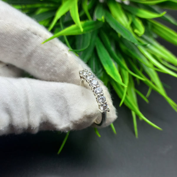 Natural American Diamond Solitaire Silver Ring, 925 Sterling Silver Ring, Engagement Ring, Dainty Ring, Diamond Jewelry, Wedding Jewelry