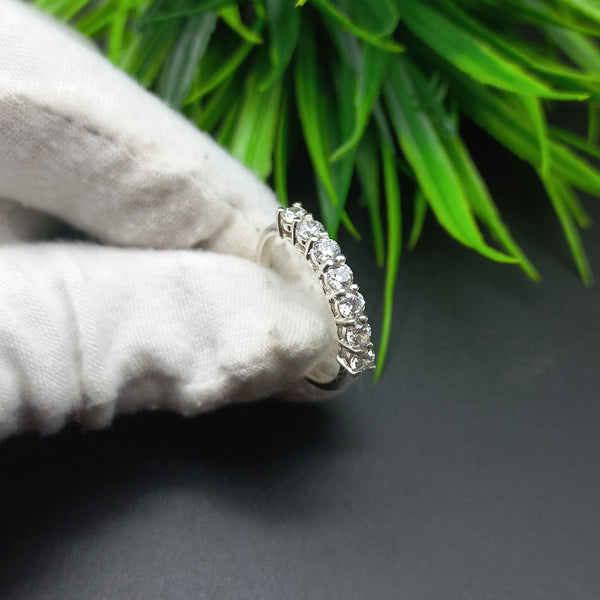Natural American Diamond Solitaire Silver Ring, 925 Sterling Silver Ring, Engagement Ring, Dainty Ring, Diamond Jewelry, Wedding Jewelry