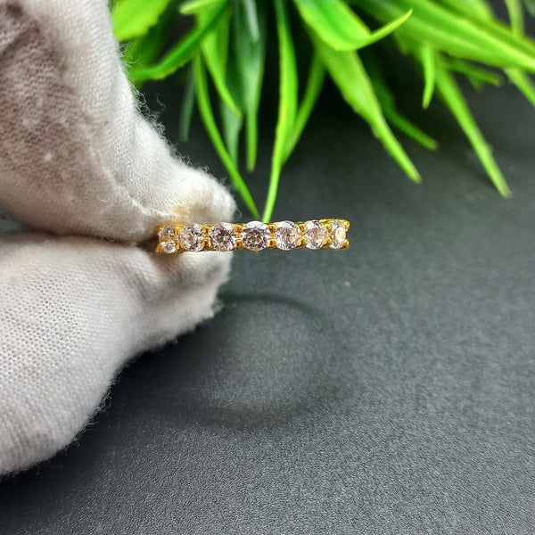 Natural American Diamond Solitaire Silver Ring, 925 Sterling Silver Ring, Gold Plated Engagement Ring, Dainty Ring, Diamond Jewelry