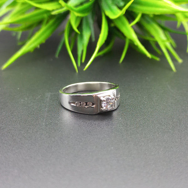 Natural American Diamond Solitaire Silver Ring, 925 Sterling Silver Ring, Engagement Ring, Dainty Ring, Diamond Jewelry, Wedding Jewelry