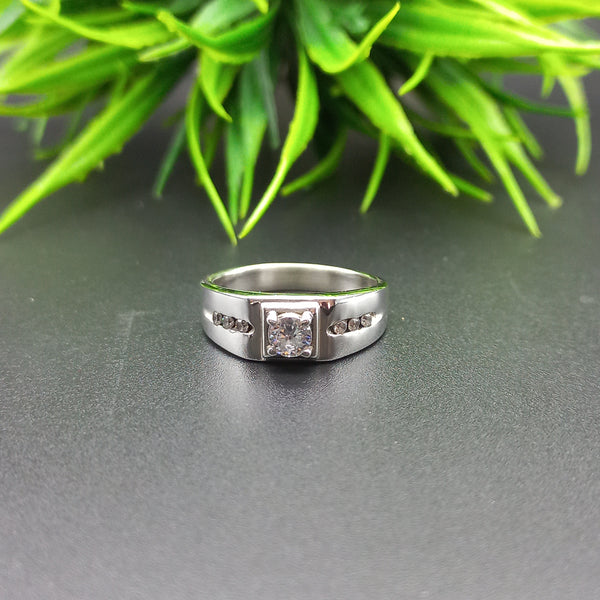 Natural American Diamond Solitaire Silver Ring, 925 Sterling Silver Ring, Engagement Ring, Dainty Ring, Diamond Jewelry, Wedding Jewelry