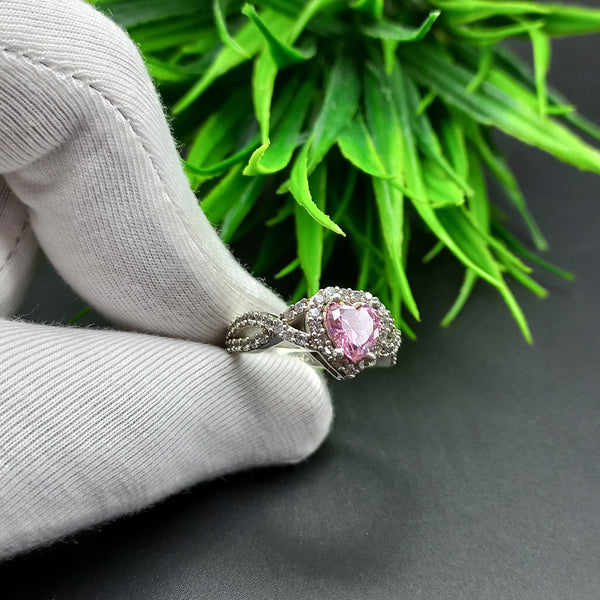 Natural American Diamond Solitaire Silver Ring, 925 Sterling Silver Ring, Engagement Ring, Dainty Ring, Diamond Jewelry, Wedding Jewelry