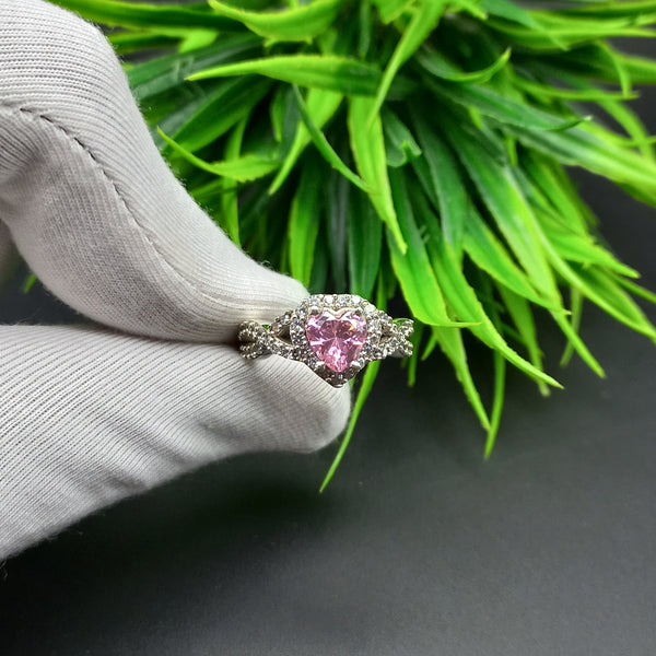 Natural American Diamond Solitaire Silver Ring, 925 Sterling Silver Ring, Engagement Ring, Dainty Ring, Diamond Jewelry, Wedding Jewelry