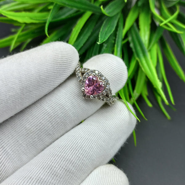 Natural American Diamond Solitaire Silver Ring, 925 Sterling Silver Ring, Engagement Ring, Dainty Ring, Diamond Jewelry, Wedding Jewelry