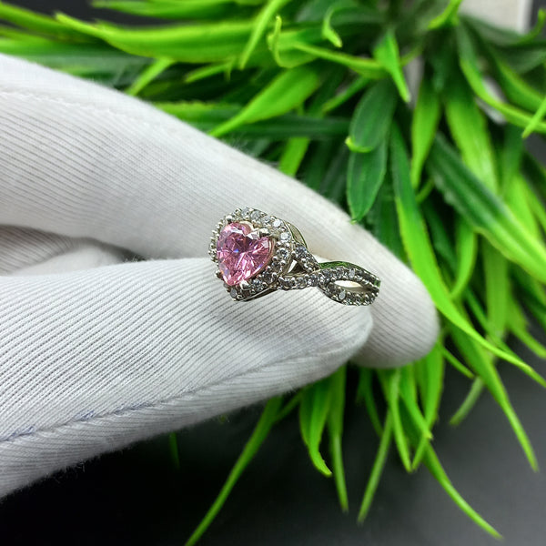 Natural American Diamond Solitaire Silver Ring, 925 Sterling Silver Ring, Engagement Ring, Dainty Ring, Diamond Jewelry, Wedding Jewelry