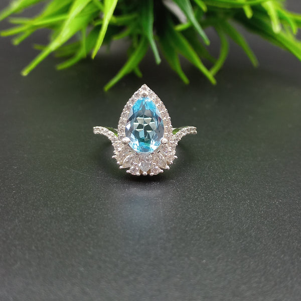 925 Sterling Silver | Natural Sky Blue Topaz Ring | Engagement Ring | Dainty Ring | Blue Gemstone | December Birthstone | Gift For Her |