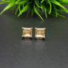925 Sterling Silver | Natural Citrine Stud Earring | Square Cut Gemstone Silver Earring | Citrine Jewelry | November Birthstone Jewelry |