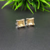 925 Sterling Silver | Natural Citrine Stud Earring | Square Cut Gemstone Silver Earring | Citrine Jewelry | November Birthstone Jewelry |