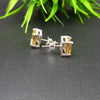 925 Sterling Silver | Natural Citrine Stud Earring | Square Cut Gemstone Silver Earring | Citrine Jewelry | November Birthstone Jewelry |