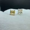925 Sterling Silver | Natural Citrine Stud Earring | Square Cut Gemstone Silver Earring | Citrine Jewelry | November Birthstone Jewelry |