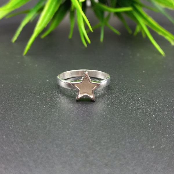 925 Sterling Silver Ring, Plain Bezel Cup Star Close Blank Ring, Setting For Making Ring 10X10 MM, DIY Jewelry Supplies