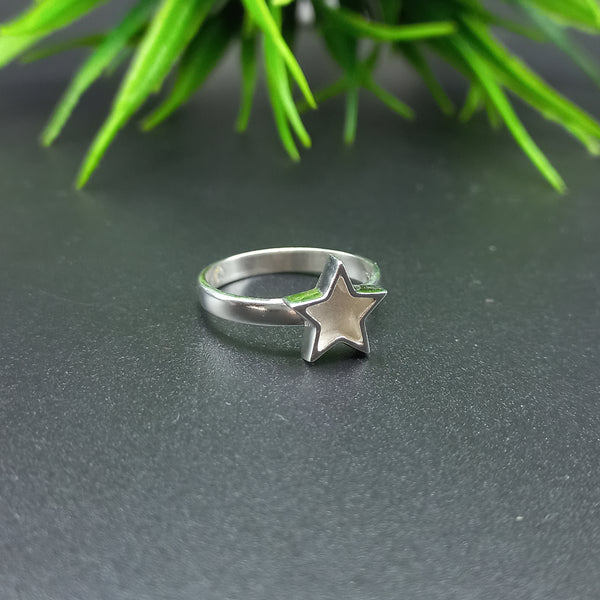 925 Sterling Silver Ring, Plain Bezel Cup Star Close Blank Ring, Setting For Making Ring 10X10 MM, DIY Jewelry Supplies