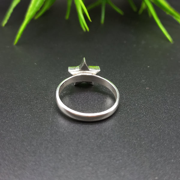925 Sterling Silver Ring, Plain Bezel Cup Star Close Blank Ring, Setting For Making Ring 10X10 MM, DIY Jewelry Supplies