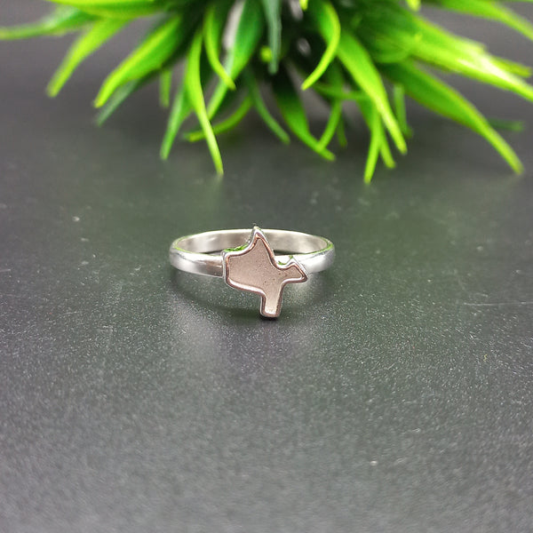 925 Sterling Silver Ring, Plain Bezel Cup US Texas City Map Close Blank Ring, Setting For Making Ring 10X10 MM, DIY Jewelry Supplies