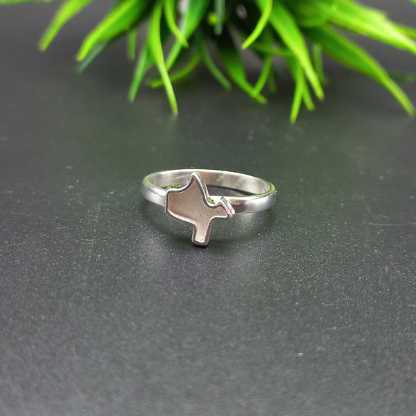 925 Sterling Silver Ring, Plain Bezel Cup US Texas City Map Close Blank Ring, Setting For Making Ring 10X10 MM, DIY Jewelry Supplies