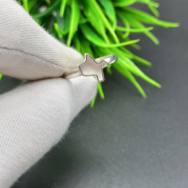 925 Sterling Silver Ring, Plain Bezel Cup US Texas City Map Close Blank Ring, Setting For Making Ring 10X10 MM, DIY Jewelry Supplies