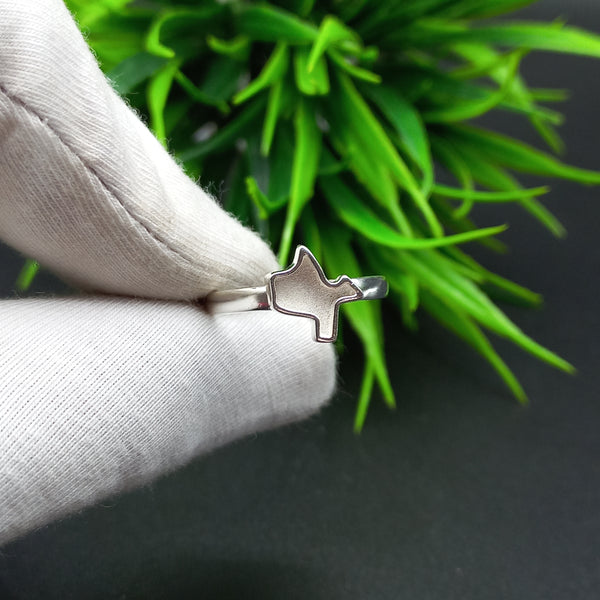925 Sterling Silver Ring, Plain Bezel Cup US Texas City Map Close Blank Ring, Setting For Making Ring 10X10 MM, DIY Jewelry Supplies