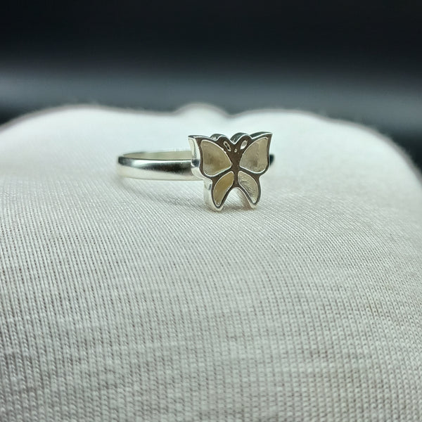 925 Sterling Silver Ring, Plain Bezel Cup Butterfly Close Blank Ring, Setting For Making Ring 10X10 MM, DIY Jewelry Supplies