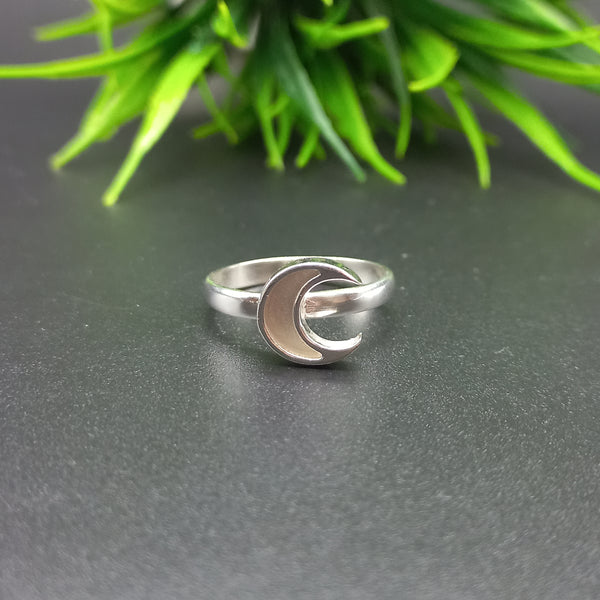 925 Sterling Silver Ring, Plain Bezel Cup Half Moon Close Blank Ring, Setting For Making Ring 10X10 MM, DIY Jewelry Supplies